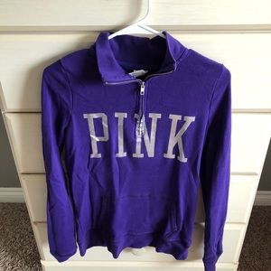VS Pink KSU Wildcat Quarter zip
